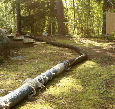 alustilojen puhallus, sepelin puhallus, saneeraus